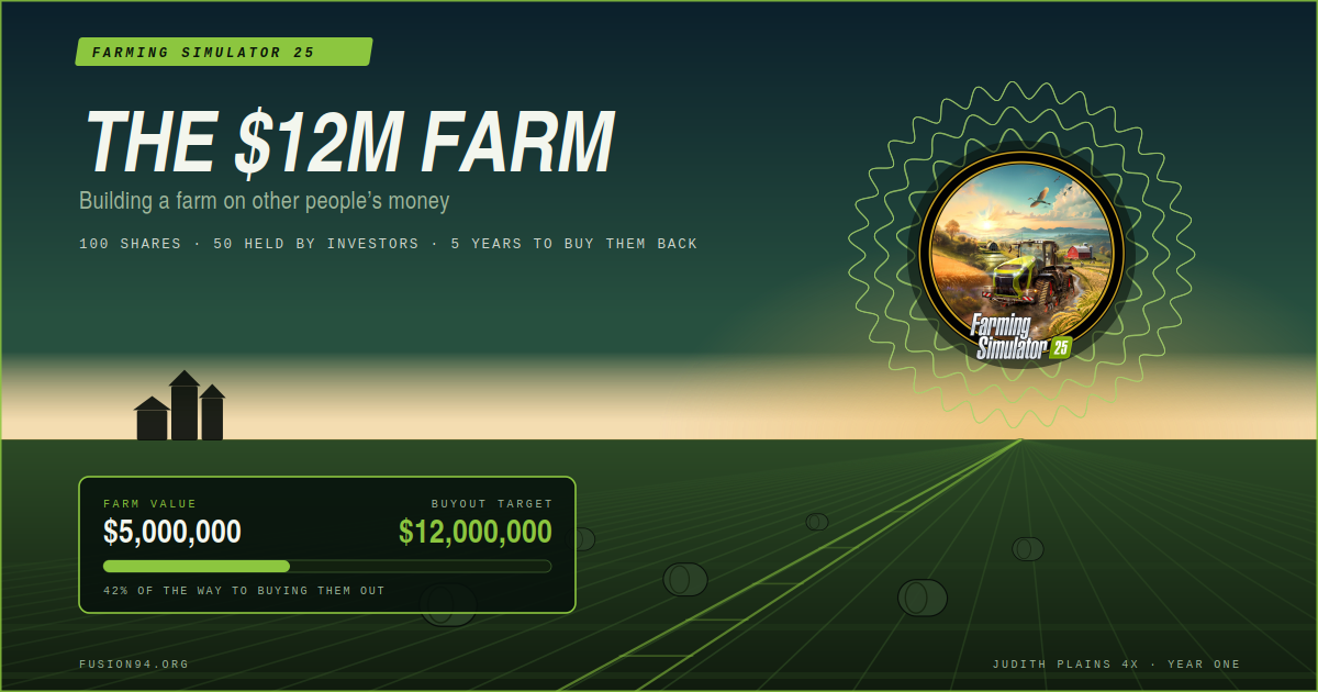 Betting the $12M Farm, Part One: The Terms